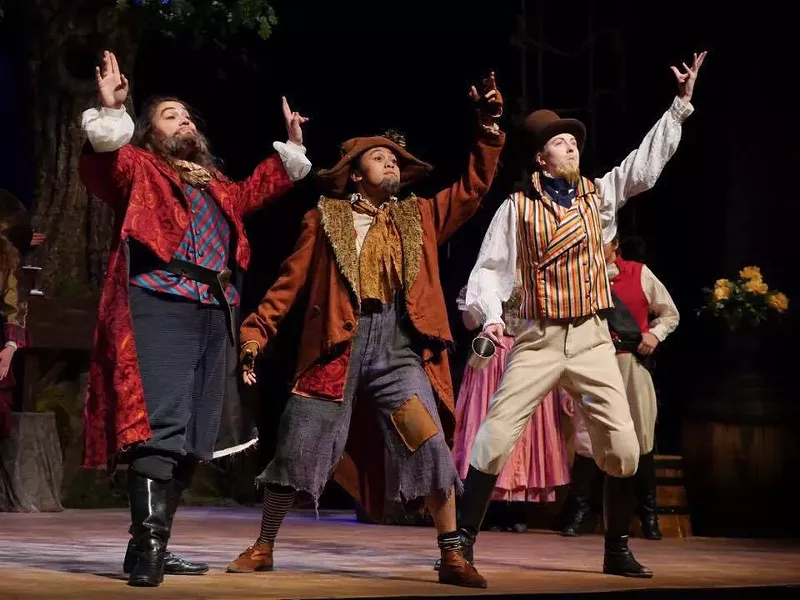 Image: Ayla Sullivan (center) performs in Twelfth Night at CU Boulder in 2016.