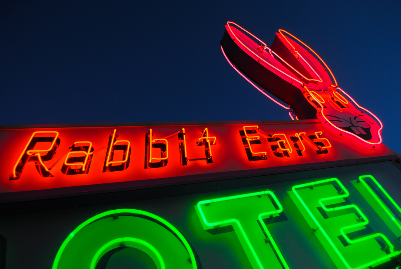 If it's neon, Corky Scholl will shoot it, including the Rabbit Ears Motel sign in Steamboat Springs.