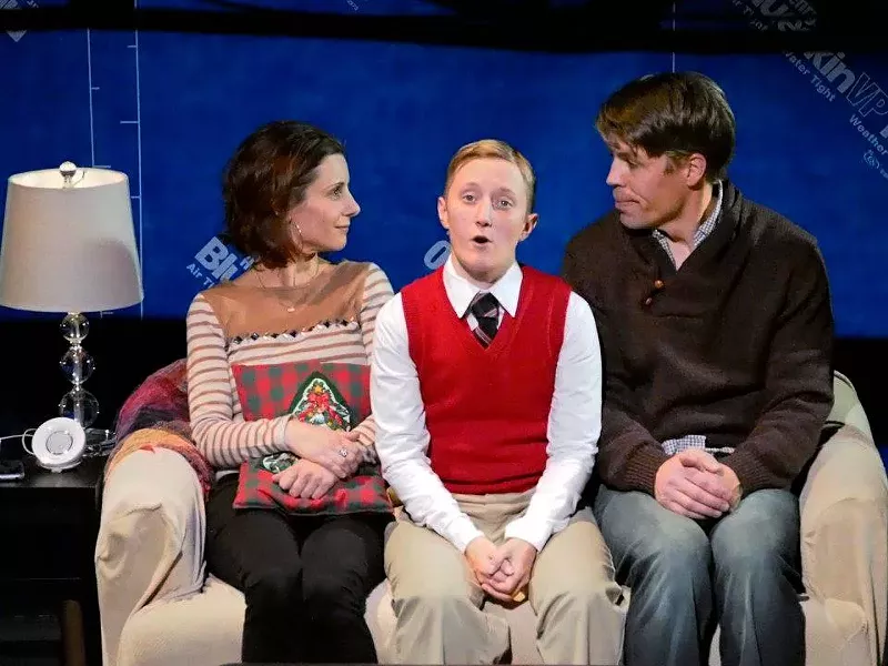 Image: Meridith Grundei in Local Theatre Company's FAITH, with Em Grosland and Leigh Miller.