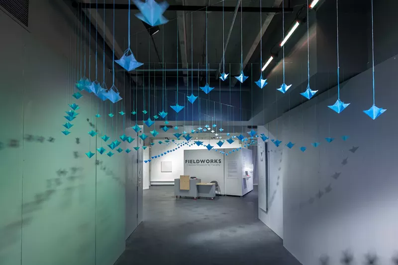 Image: Jennifer Ghormley, "Flow," site-specific installation for Fieldworks faculty exhibition, Vicki Myhren Gallery, February 2018.