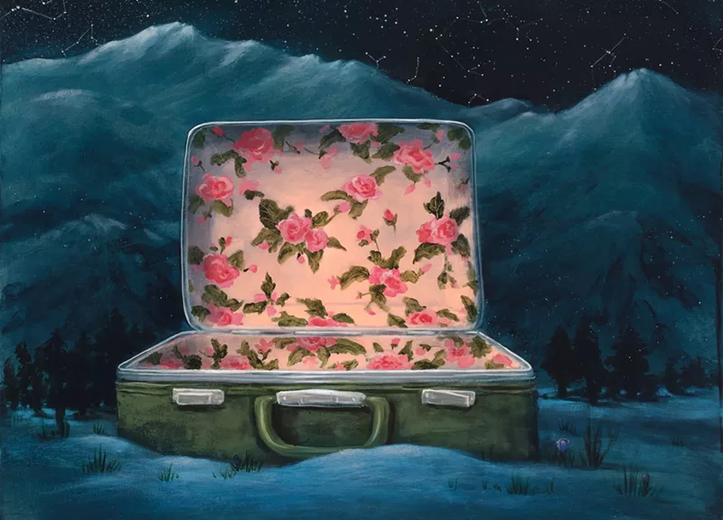 Image: Kevin Sloan, “The Night Before Spring,” detail, acrylic on canvas, 2017.