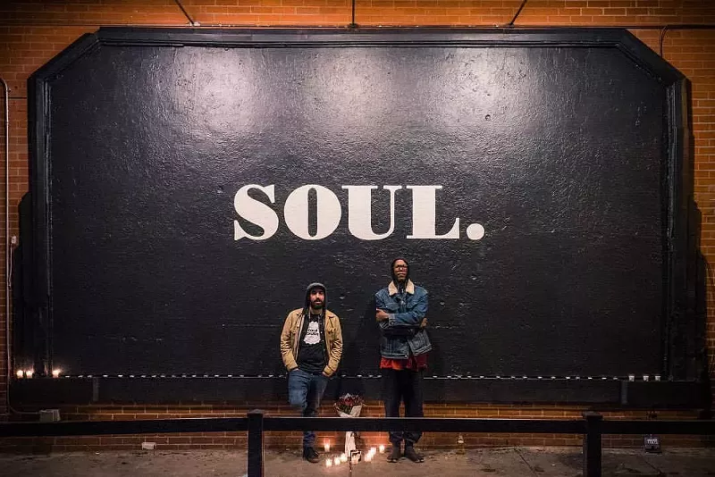 Image: Artist Scot Lefavor and Musa Bailey say goodbye to Cold Crush.