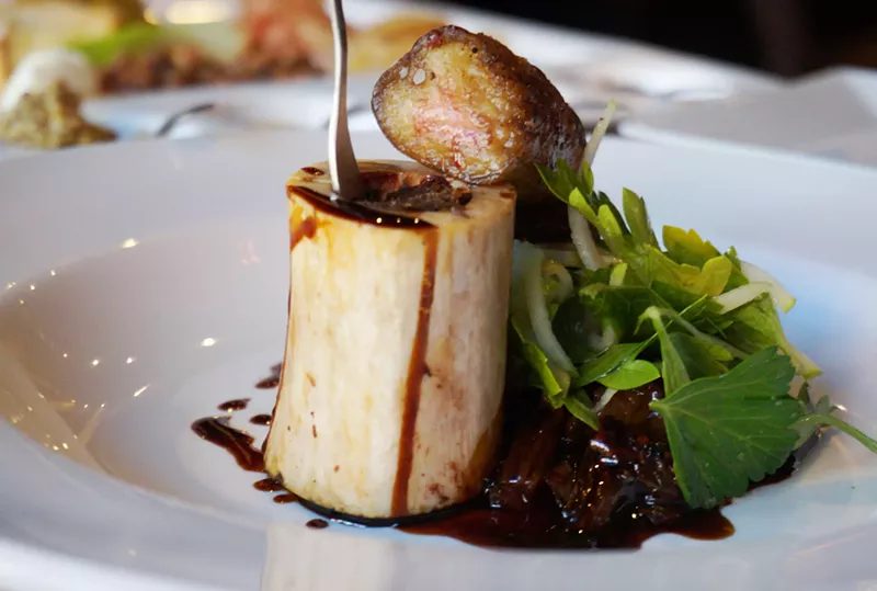 Image: Chef Nicholas Kayser reverses the order of meat and marrow in this clever appetizer.