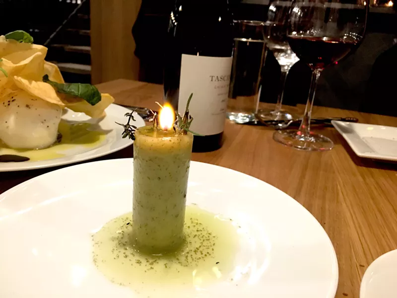 Image: Il Posto's tallow candle: the good kind of drama.