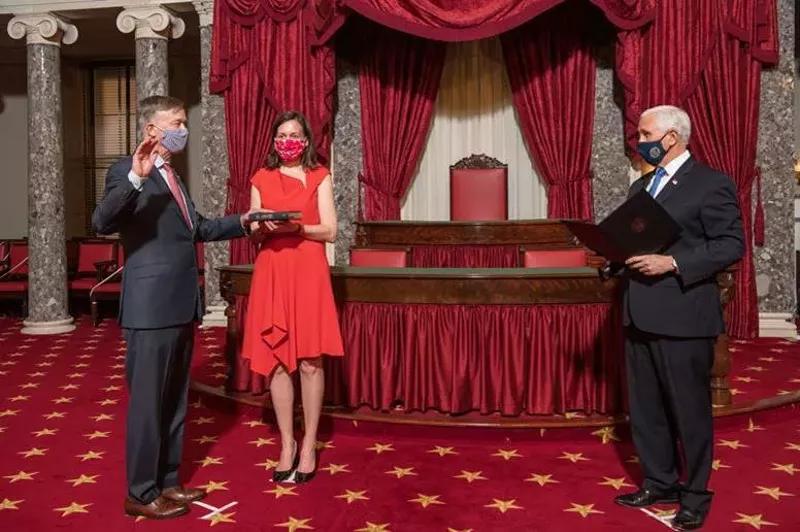 Image: John Hickenlooper was sworn in as a U.S. senator on Sunday.