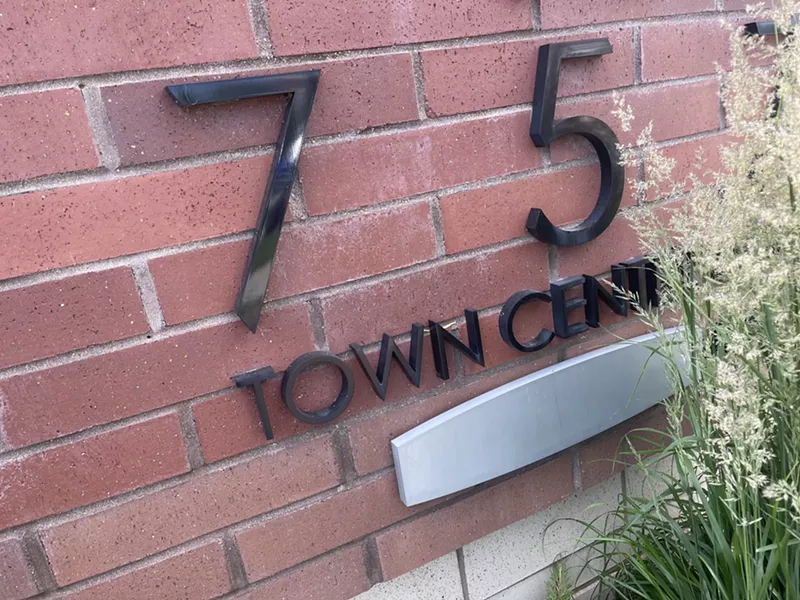 Image: The word luxury has been covered t the 7575 Town Center Apartments.