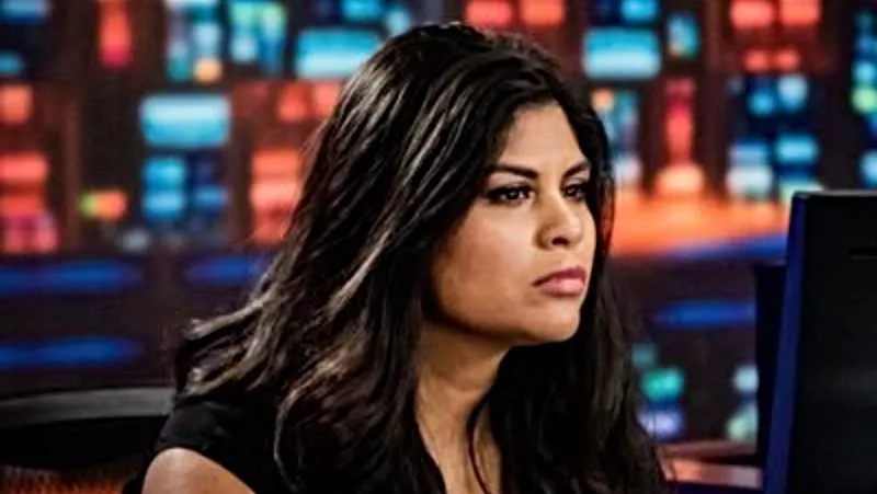 Image: Kristen Aguirre in the 9News studio.