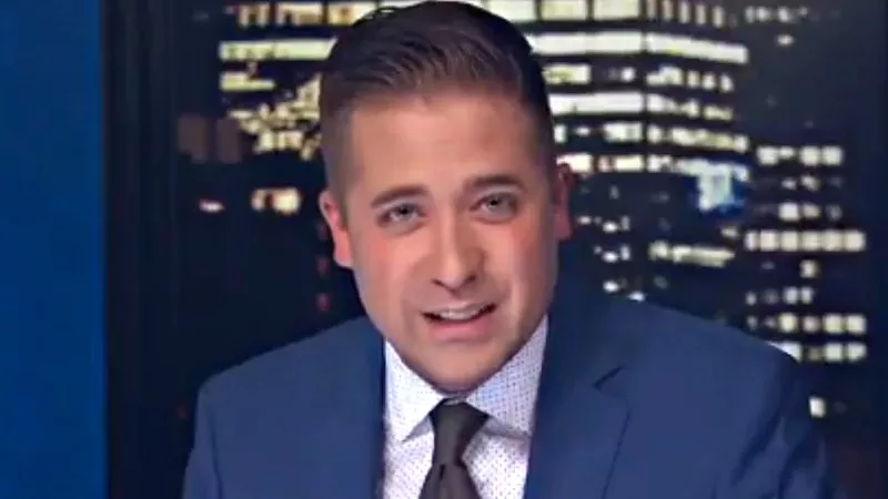Image: A screen capture from a September video Kyle Clark described like so: "This is what happened when our video system crashed and @KyleClark was told he had to talk about nothing for the next two minutes."