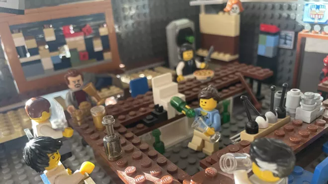 A Lego replica of Nob Hill Inn