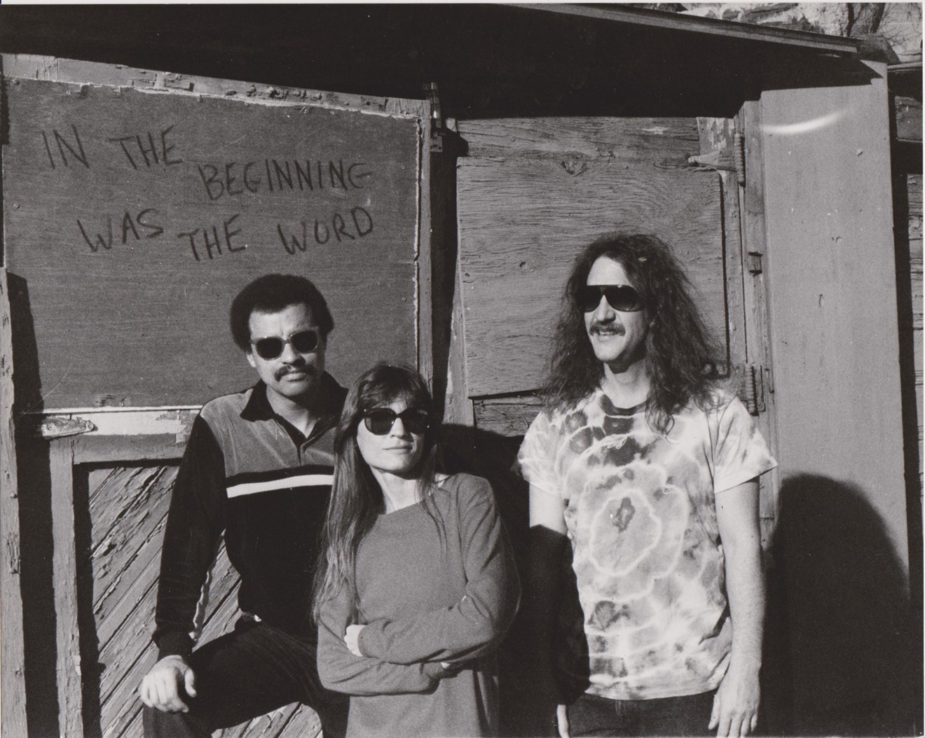 Poets SETH (left), Roseanna Frechette (center) and Woody Hildebrant (right), circa 1992.