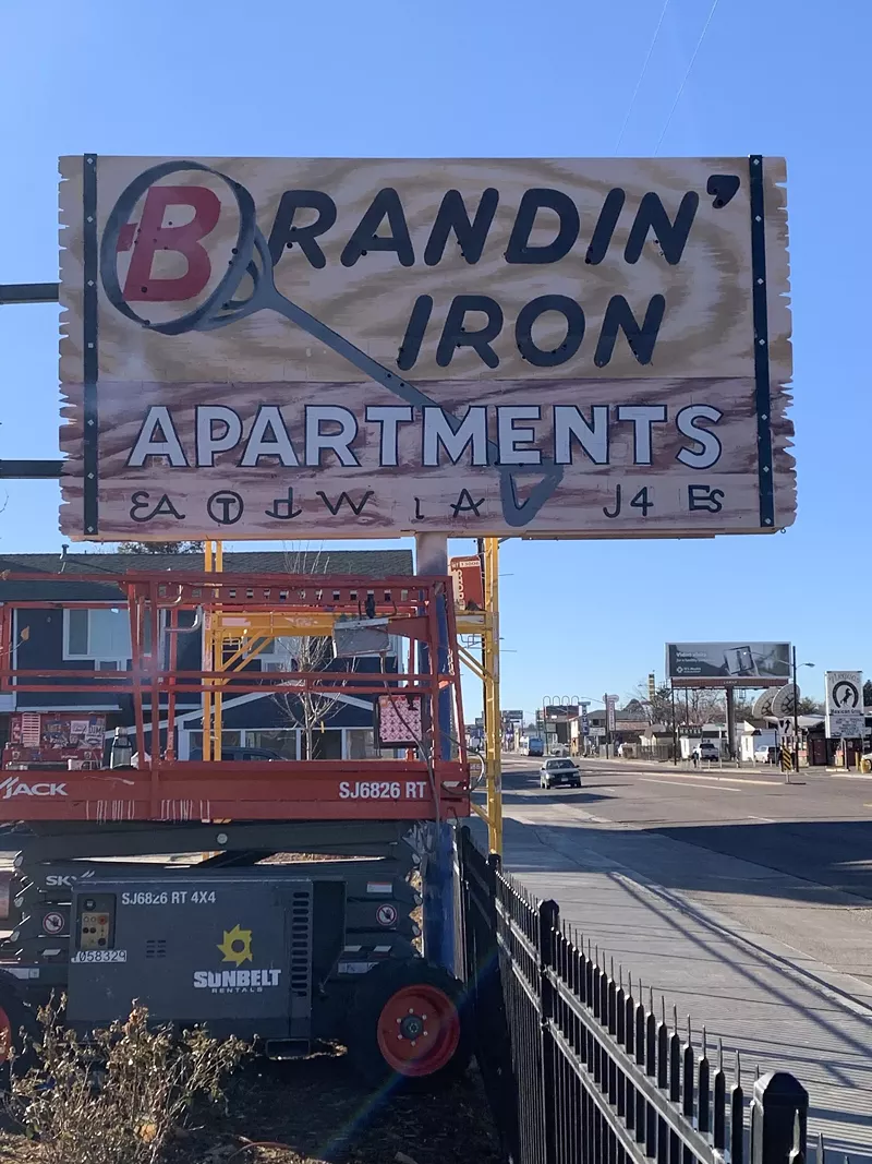 Image: Jeff Bebout will add neon back to the original Brandin' Iron sign.