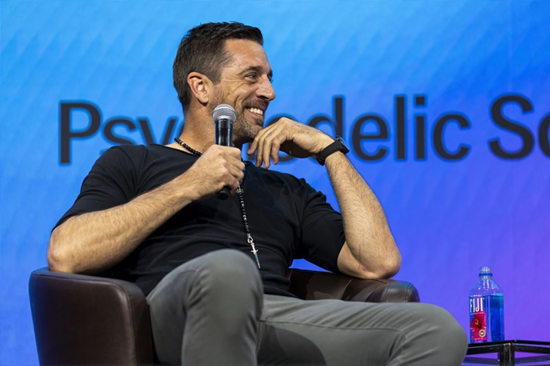 New York Jets quarterback Aaron Rodgers spoke in detail about his ayahuasca experiences at Psychedelic Science 2023.