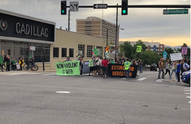 Image: The original September 23 protest at which Extinction Rebellion activists were arrested.