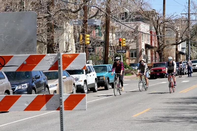Image: Cyclists enjoying 11th Avenue, one of the city's newly designated shared streets.