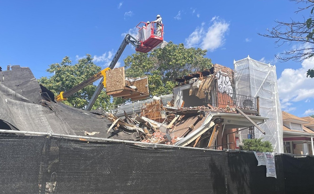 Exploded, Derelict House on Lincoln Being Demolished