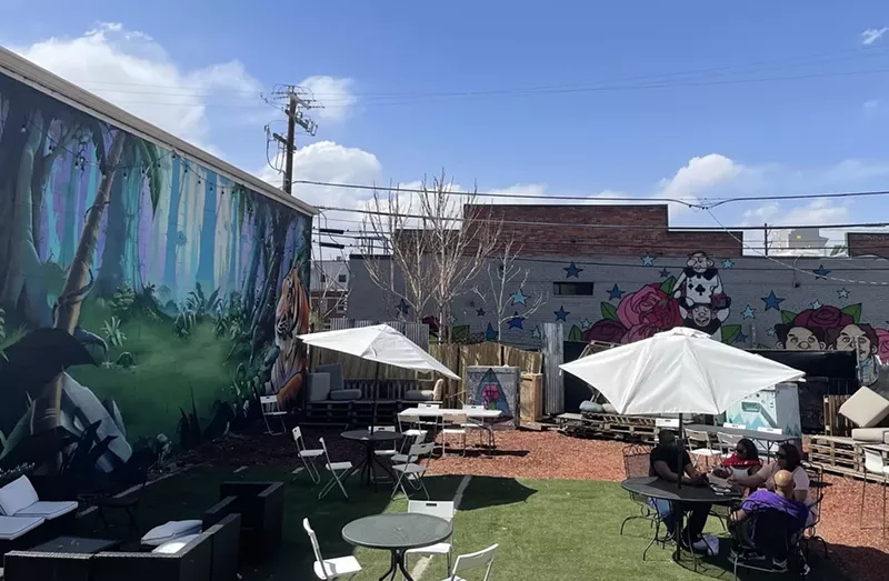 Image: Backyard patio with murals in Denver