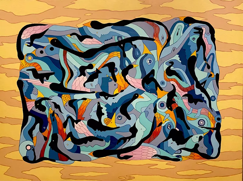 Image: Deca, "Untitled," 2024, acrylic on wood, at Bitfactory.