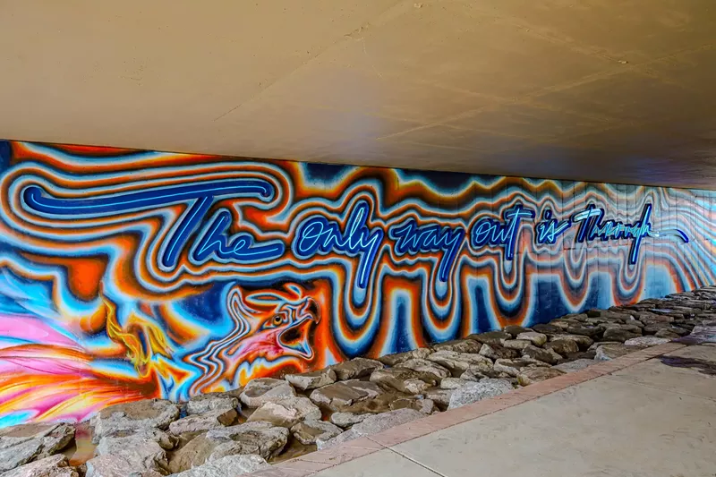 Image: Snyder and Olivia Steele, “The Only Way Out Is Through.” Check it out with other public art at Hogan Park in Aurora.