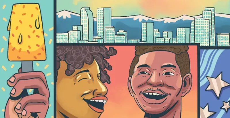 Image: drawing of Juneteenth celebrations