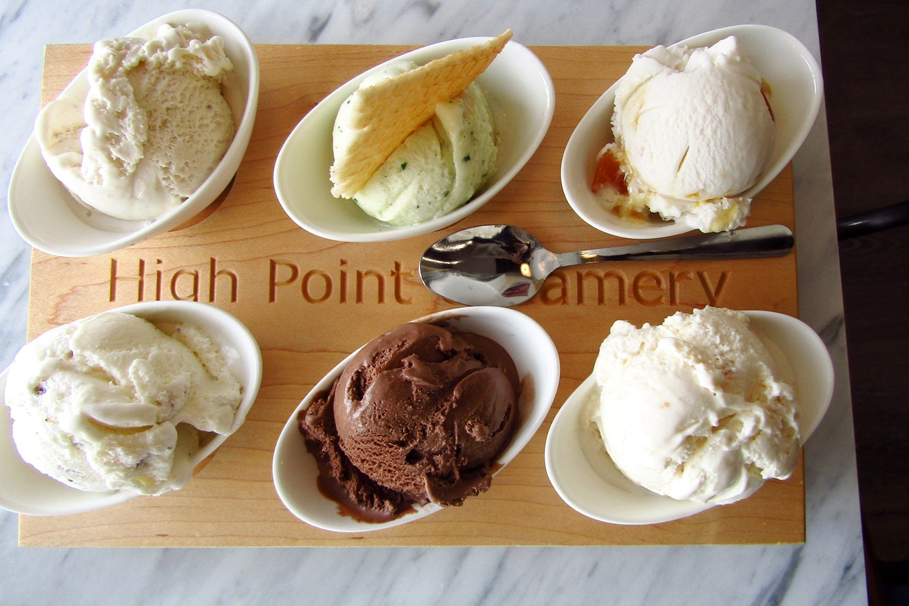A sampler tray is a good way to get all of your favorites at High Point Creamery.