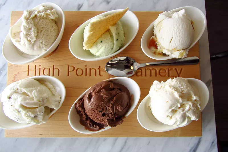 Image: A sampler tray is a good way to get all of your favorites at High Point Creamery.
