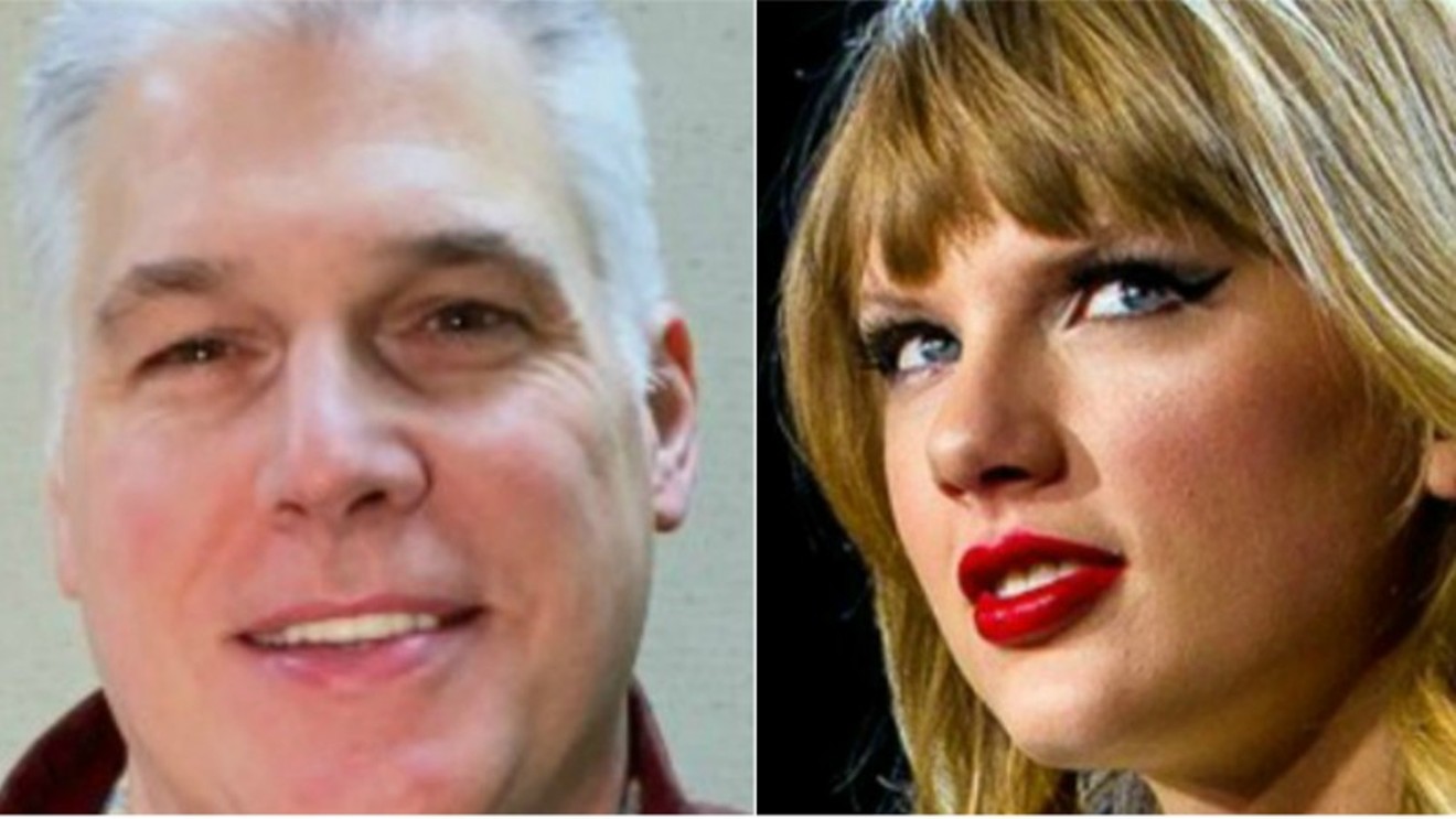 David Mueller in his new guise as Stonewall Jackson and Taylor Swift at the Pepsi Center concert where she says the former KYGO host groped her.