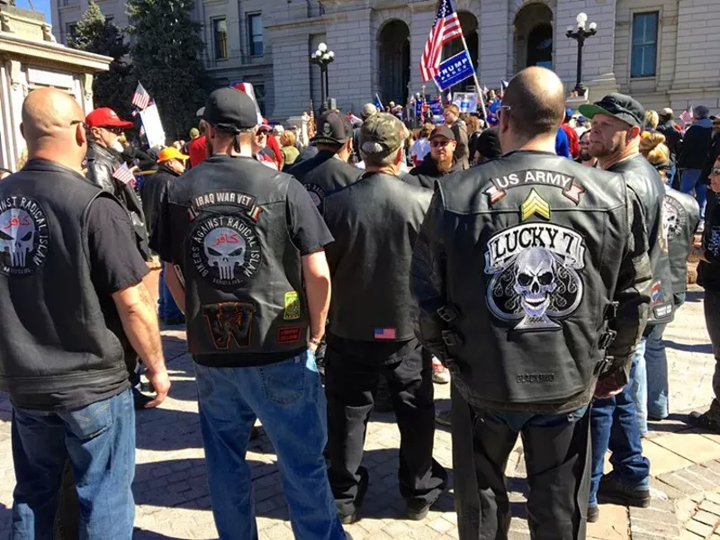 Image: Things got a little ugly at a pro-Trump rally in Denver in March.
