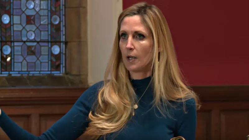 Image: Ann Coulter during an appearance at the Oxford Union last month.