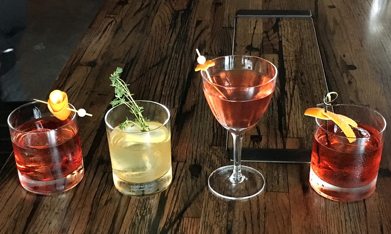 A few of the Negroni variations at Bar Helix.