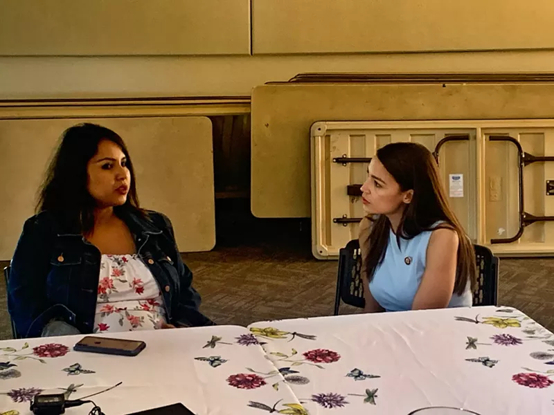 Image: Ingrid Encalada Latorre shared her story with Congresswoman Alexandria Ocasio-Cortez.