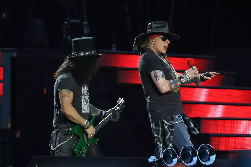Image: Guns N' Roses performed at Mile High Stadium in August 2007.