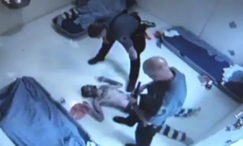 Image: A screen capture of Adams County jail footage of Tyler Tabor shortly before his May 2015 jail death.