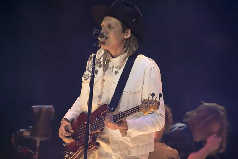 Image: Arcade Fire performing on October 25, 2017.