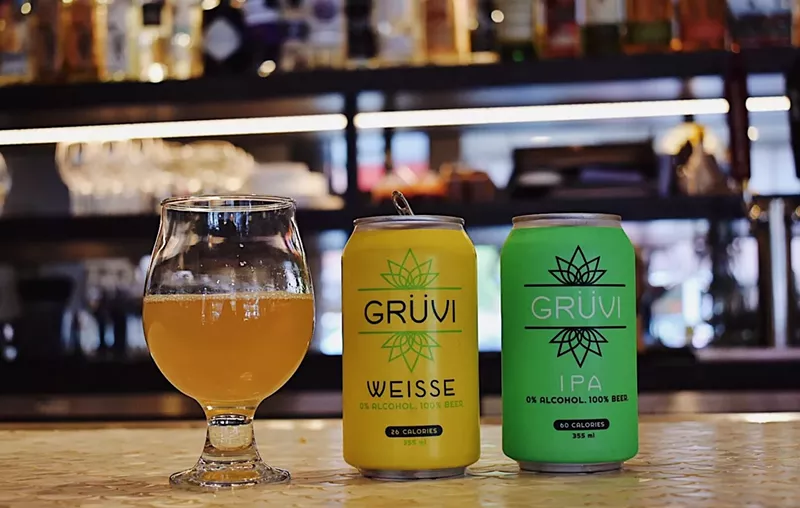 Image: Gruvi makes non-alcoholic lagers, sours and Proseccos for cannabis users.