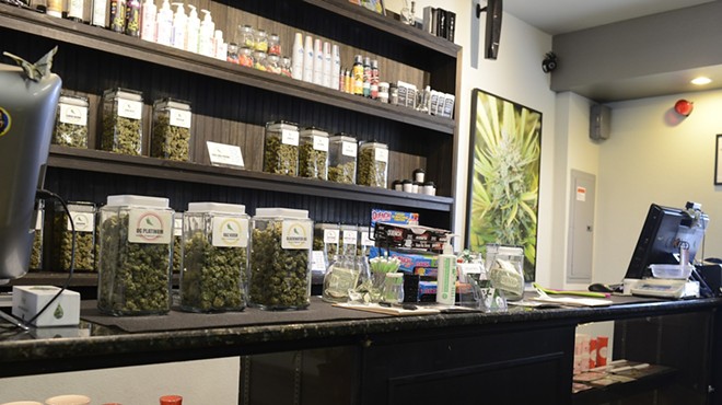 Marijuana dispensary counter in Denver