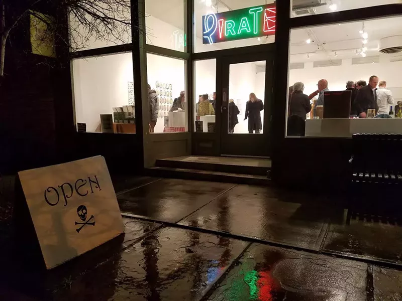 Image: Opening night of Phil Bender's last show at Pirate.