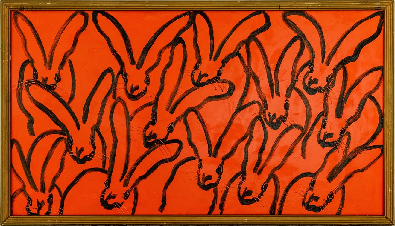 Hunt Slonem, “Red Rabbit,” 2020, oil on canvas.