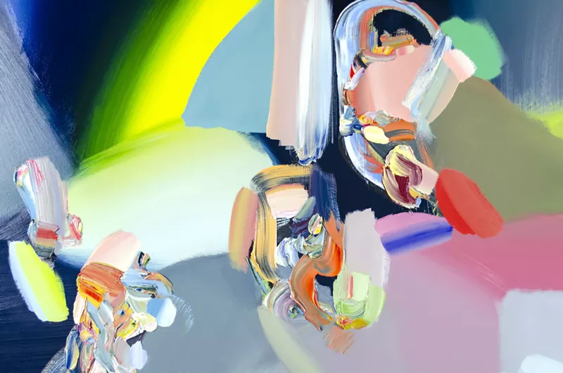 Image: Trey Egan, “Devoted/Amplify” (detail), 2020, oil on canvas.