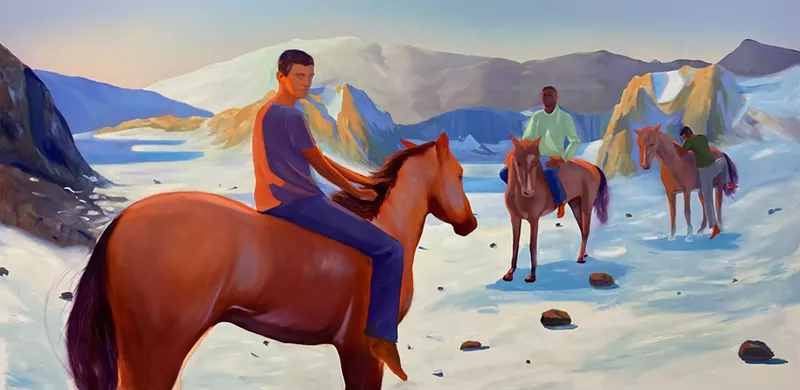 Image: Caleb Hahne Quintana, "Genesis of Arcadia," 2022, oil and acrylic paint on canvas.
