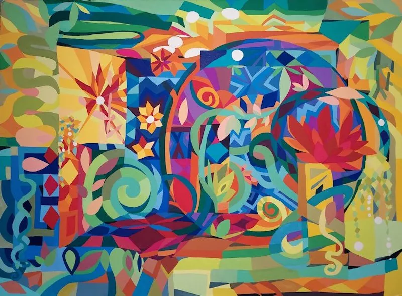 Image: Ellen Moerschel, "Dragon Tale," gouache on paper.