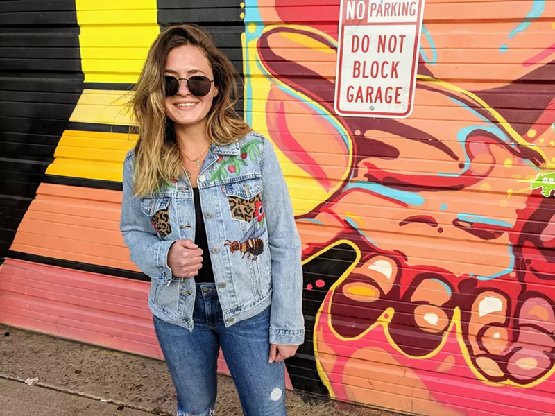 Image: Artist Erin Tate spotted at 27th and Larimer streets.