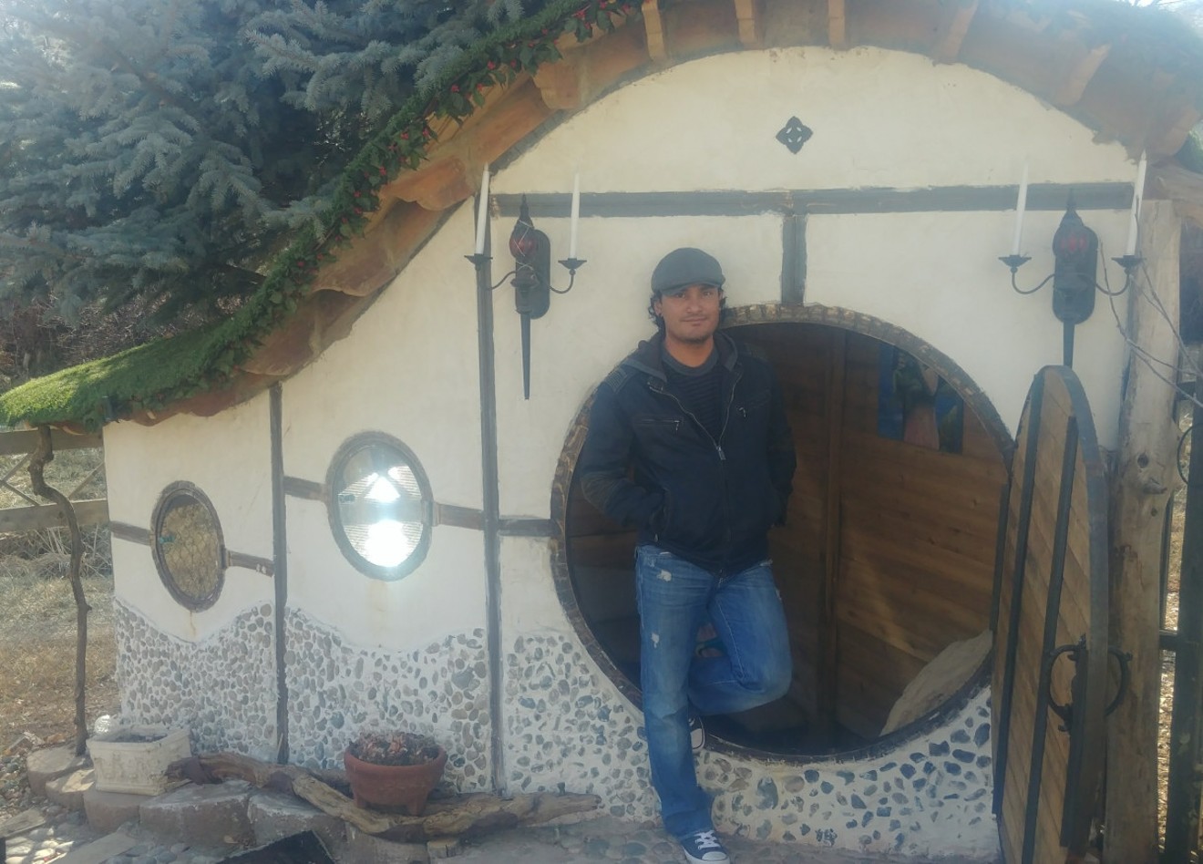 Rudi Monterroso with one of his Hobbit playhouses.