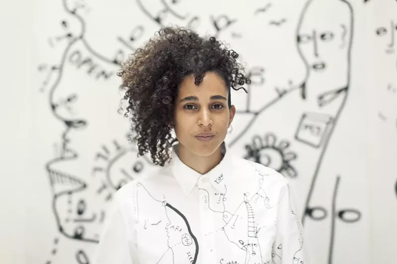 Image: See art in action as Shantell Martin paints the plaza at the Colorado Convention Center.