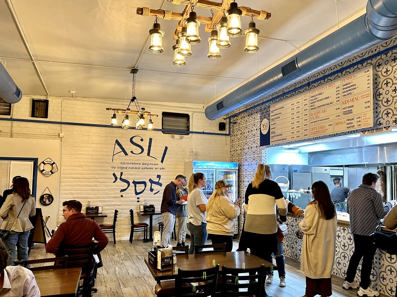 The regionally-inspired interior of ASLI Mediterranean Grill.