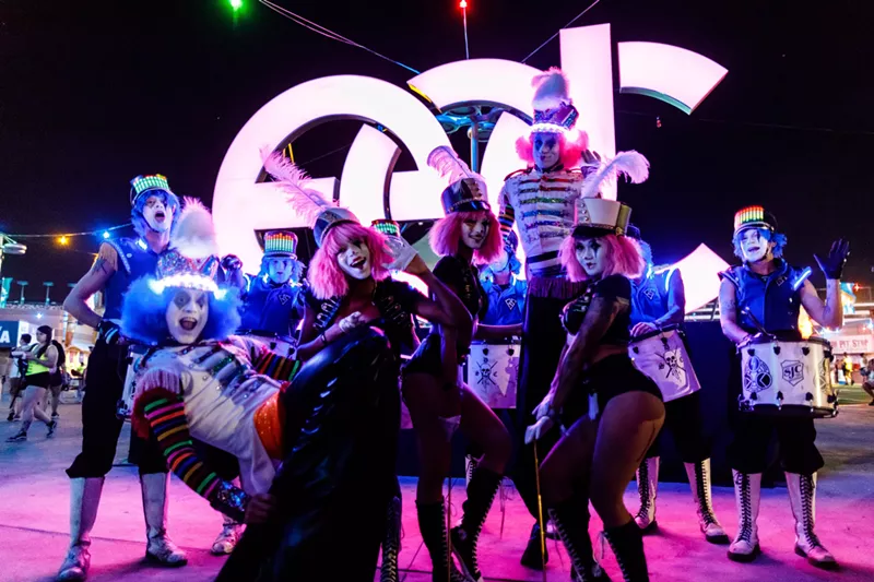 Image: Clowns parading at Electric Daisy Carnival in Las Vegas