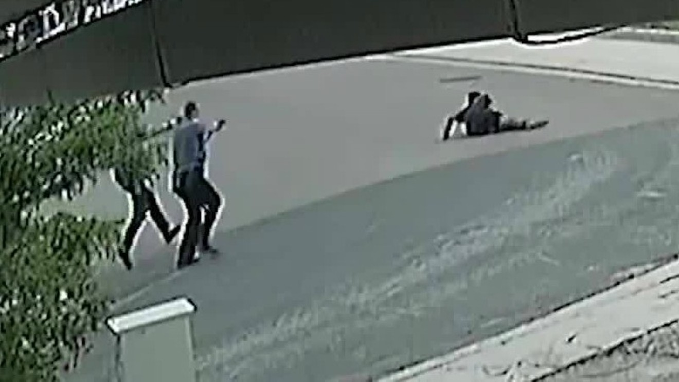 A screen capture from video showing the police shooting of De'Von Bailey.