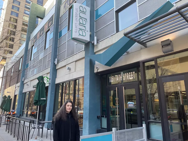 Image: Auraria Student Lofts on 14th Street in Downtown Denver.