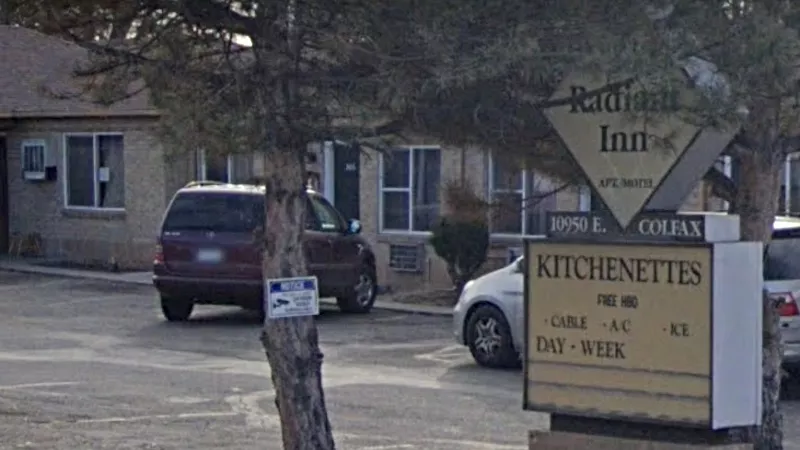 Image: The Radiant Inn, at 10950 East Colfax Avenue, was the site of a homicide on Monday, August 17.