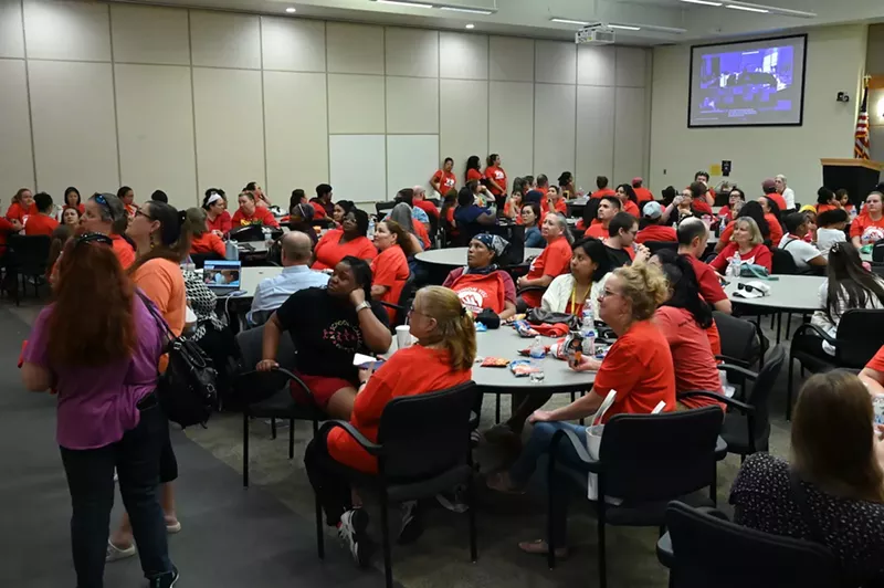 Image: People show up to support a union.