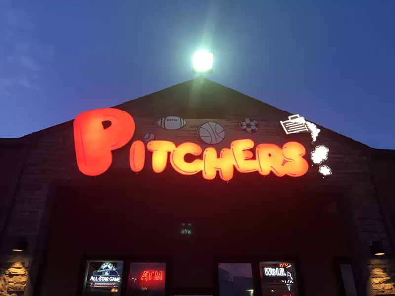 Image: Pitchers Sports Bar and Grill is named after either the baseball position or the container for cold beer, depending on your perspective.